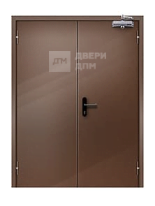 Дверь противопожарная ДПМ EI-90 двупольная глухая коричневая ДП-635